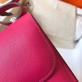 Hermes Constance 18 Handmade Bag In Rose Red Epsom Leather