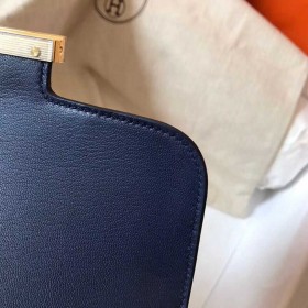 Hermes Constance 18 Handmade Bag In Sapphire Epsom Leather