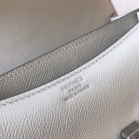 Hermes Constance 18 Handmade Bag In White Epsom Leather