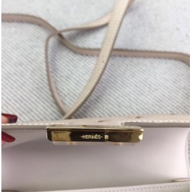 Hermes Constance 18 Handmade Bag In White Ostrich Leather
