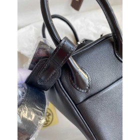 Hermes Mini Lindy Handmade Bag In Black Swift Leather