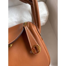 Hermes Mini Lindy Handmade Bag In Gold Swift Leather