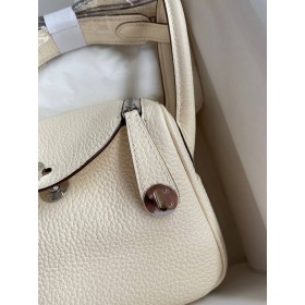 Hermes Mini Lindy Handmade Bag In Nata Clemence Leather
