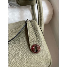 Hermes Mini Lindy Handmade Bag In Sauge Clemence Leather