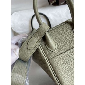Hermes Mini Lindy Handmade Bag In Sauge Clemence Leather