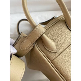 Hermes Mini Lindy Handmade Bag In Trench Clemence Leather