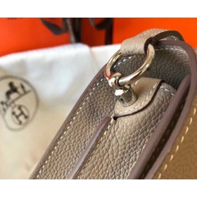 Hermes Mini Sac Roulis 18cm Bag In Grey Evercolor Calfskin