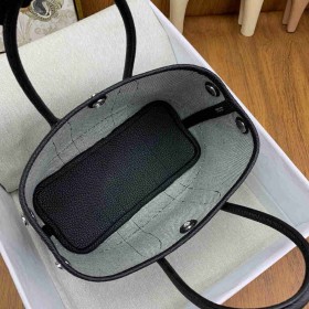 Hermes Neo Garden Party 23 Bag in Canvas and Black Negonda Calfskin
