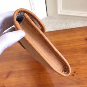 Hermes Jige Elan 29 Clutch In Ocre Suede Calfskin