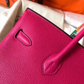 Hermes Birkin 35 Handmade Bag In Peach Clemence Leather
