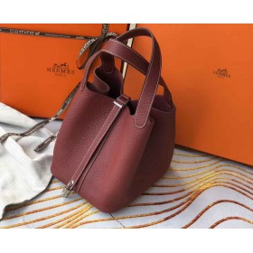 Hermes Picotin Lock 18 Bag In Bordeaux Clemence Leather