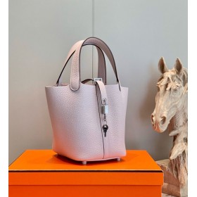 Hermes Picotin Lock 18 Bag In Mauve Pale Clemence Leather