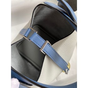 Hermes Picotin Lock 18 Bicolor Handmade Bag in Gris Mouette and Blue Agate Swift Leather