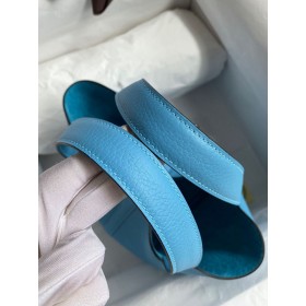 Hermes Picotin Lock 18 Handmade Bag in Blue du Nord Clemence Leather