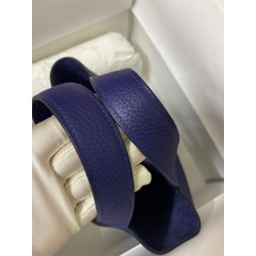 Hermes Picotin Lock 18 Handmade Bag in Blue Encre Clemence Leather