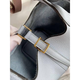 Hermes Picotin Lock 18 Handmade Bag in Blue Lin Clemence Leather