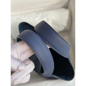 Hermes Picotin Lock 18 Handmade Bag in Blue Saphir Clemence Leather