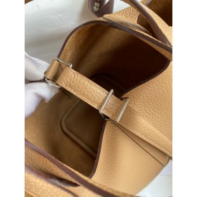 Hermes Picotin Lock 18 Handmade Bag in Chai Clemence Leather