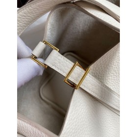 Hermes Picotin Lock 18 Handmade Bag in Craie Clemence Leather