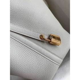 Hermes Picotin Lock 18 Handmade Bag in Pearl Grey Clemence Leather