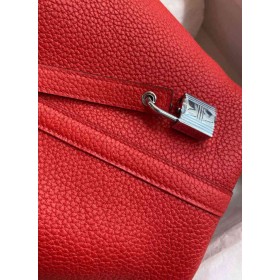 Hermes Picotin Lock 18 Handmade Bag in Red Clemence Leather