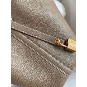 Hermes Picotin Lock 18 Handmade Bag in Taupe Clemence Leather