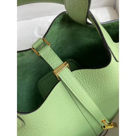 Hermes Picotin Lock 18 Handmade Bag in Vert Criquet Clemence Leather