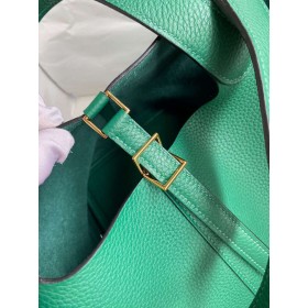 Hermes Picotin Lock 18 Handmade Bag in Vert Vertigo Clemence Leather