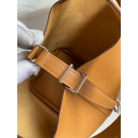 Hermes Picotin Lock 18 Tressage De Cuir Bag in Gold Epsom Calfskin