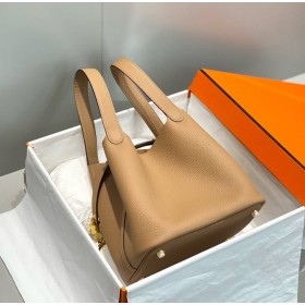 Hermes Picotin Lock 22 Bag In Chai Clemence Leather