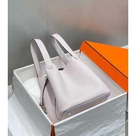 Hermes Picotin Lock 22 Bag In Mauve Pale Clemence Leather