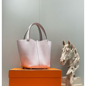 Hermes Picotin Lock 22 Bag In Mauve Pale Clemence Leather