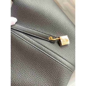 Hermes Picotin Lock 22 Handmade Bag in Black Clemence Leather