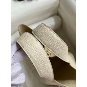 Hermes Picotin Lock 22 Handmade Bag in Craie Clemence Leather