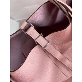 Hermes Picotin Lock 22 Handmade Bag in Pink Clemence Leather