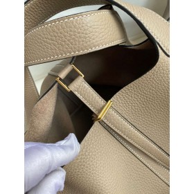 Hermes Picotin Lock 22 Handmade Bag in Tourterelle Clemence Leather