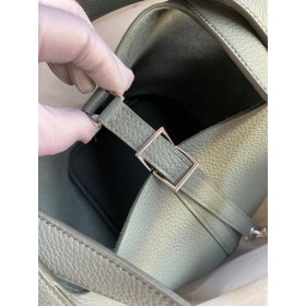 Hermes Picotin Lock 22 Handmade Bag in Vert Amande Clemence Leather