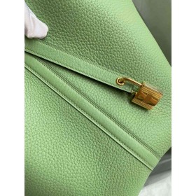 Hermes Picotin Lock 22 Handmade Bag in Vert Criquet Clemence Leather