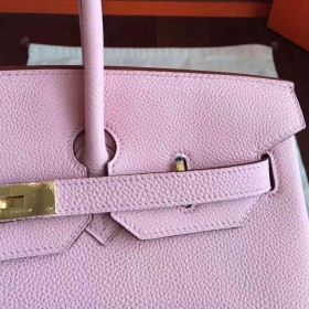 Hermes Birkin 40 Handmade Bag In Pink Clemence Leather
