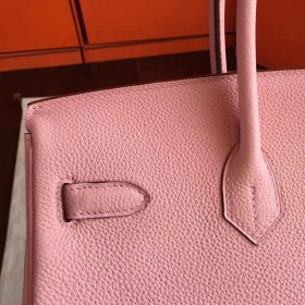 Hermes Birkin 40 Handmade Bag In Pink Clemence Leather