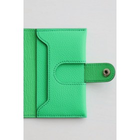 Hermes R.M.S Card Holder in Vert Comics Evergrain Calfskin