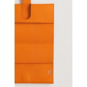 Hermes R.M.S Passport Holder in Apricot Evercolor Calfskin