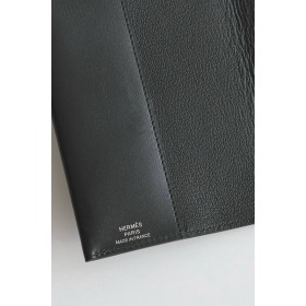 Hermes R.M.S Passport Holder in Black Box Calfskin