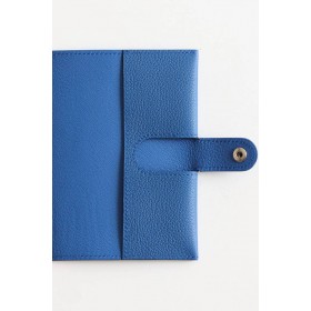 Hermes R.M.S Passport Holder in Blue France Evercolor Calfskin