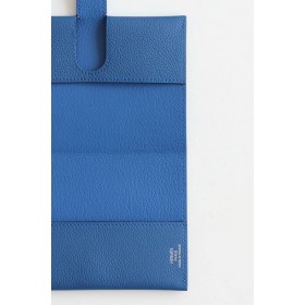 Hermes R.M.S Passport Holder in Blue France Evercolor Calfskin