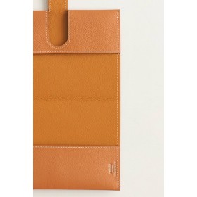 Hermes R.M.S Passport Holder in Gold Evercolor Calfskin
