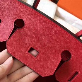 Hermes Birkin 30 Handmade Bag In Red Epsom Leather