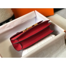Hermes Red Constance MM 24cm Epsom Leather Bag