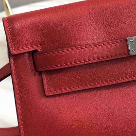 Hermes Kelly Danse Handmade Bag In Red Swift Leather