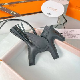 Hermes Rodeo Pegase PM Bag Charm in Ardoise Lambskin